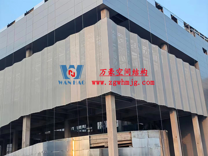 紹興國際會展中心C1區(qū)展廳幕墻網格膜項目現(xiàn)場視頻