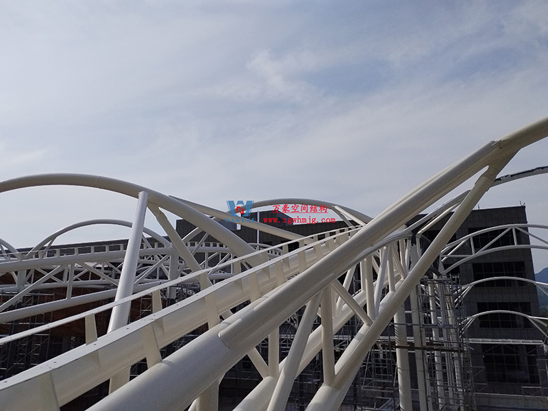 浙江真愛毯業(yè)科技有限公司廠房三屋面膜結(jié)構(gòu)工程完工大吉！