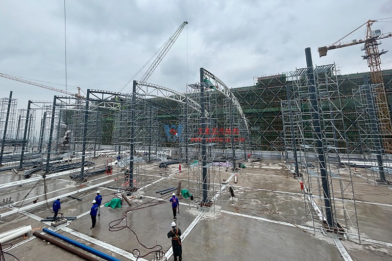 浙江真愛毯業(yè)科技有限公司廠房三屋面膜結(jié)構(gòu)工程完工大吉！