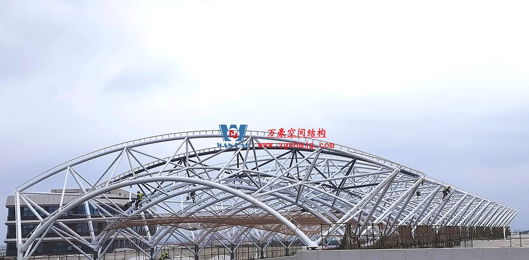 工程進度全速推進，PTFE膜材張拉在即！