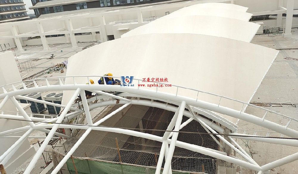 工程進(jìn)度全速推進(jìn)，PTFE膜材張拉在即！