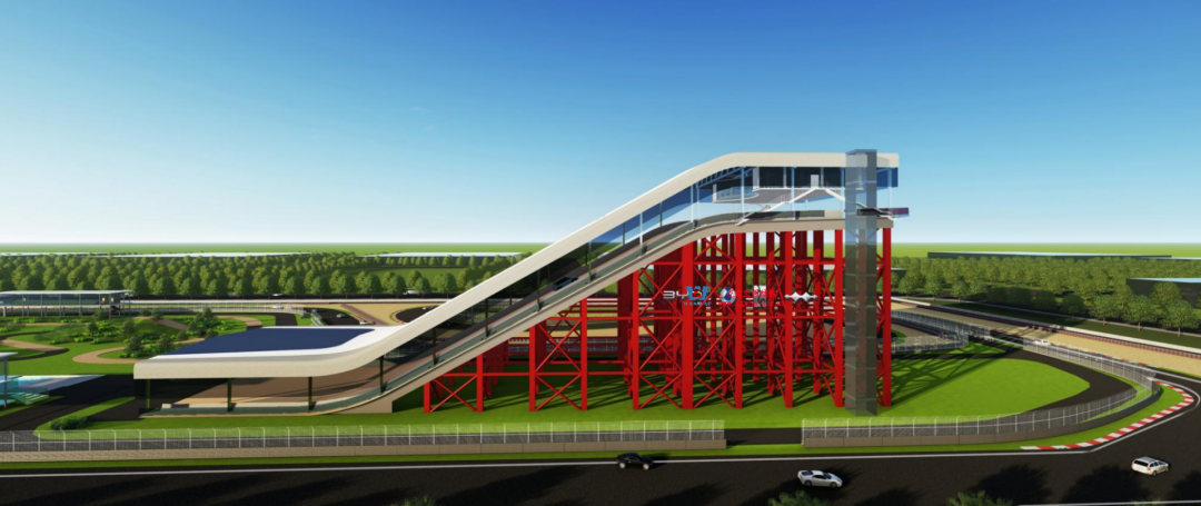 馭風(fēng)逐沙，織就賽道美學(xué)——比亞迪紹興嵊州賽車場干拔沙坡觀景平臺鋼膜結(jié)構(gòu)